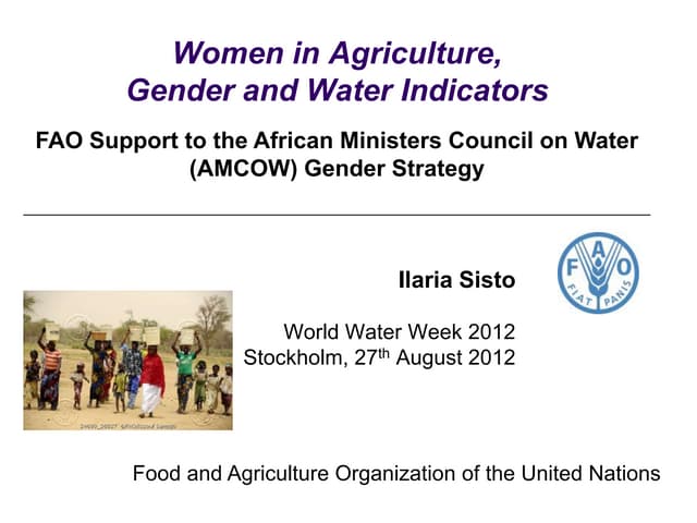 Women in Agriculture,Gender and Water Indicators by Ilaria Sisto