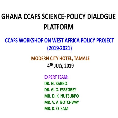 Ghana science-policy dialogue platform presentations