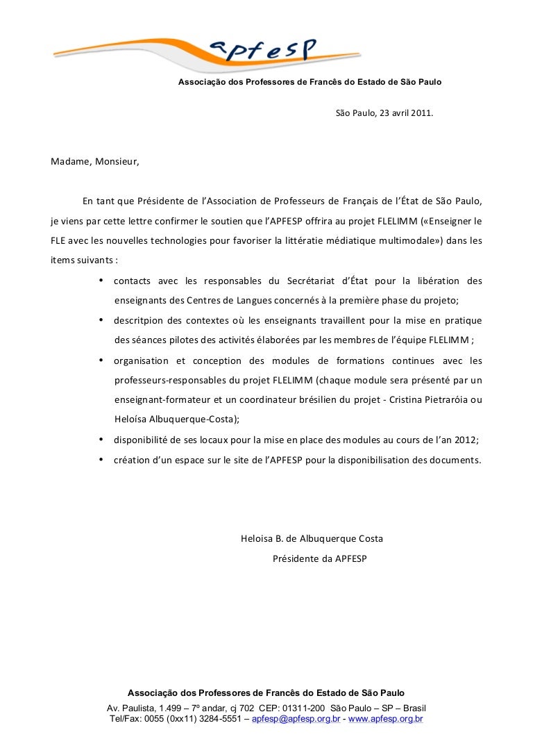 lettres de soutien