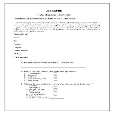 Questionnaire for Microsoft Project | PDF