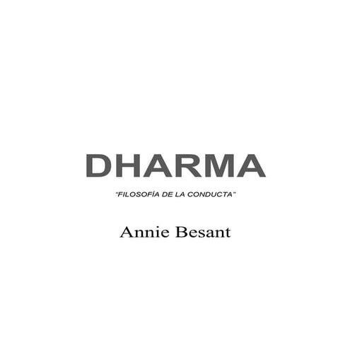 Annie Besant   Dharma