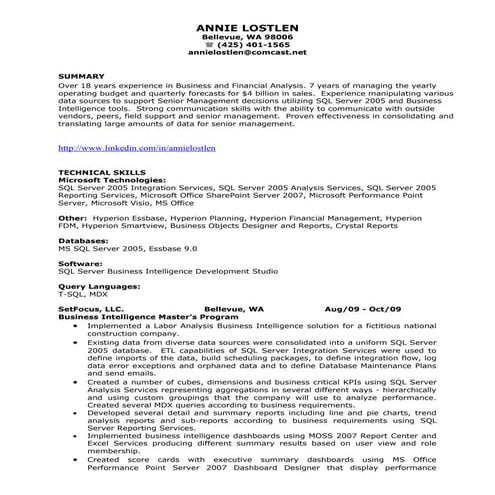 Annie Lostlen Resume