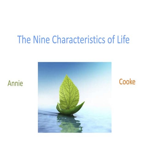 The Nine Characteristics of Life | PPTX