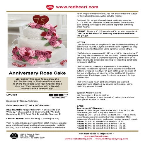 Anniversary cake crochet