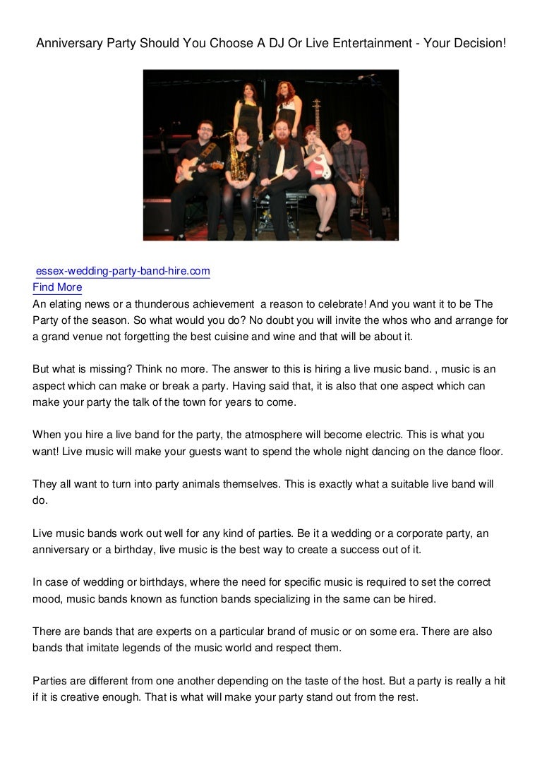 Pro Wedding Band For A Outstanding Function