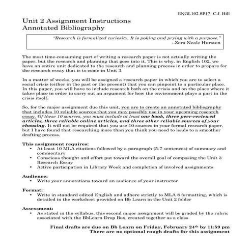 Annotated bib assignment