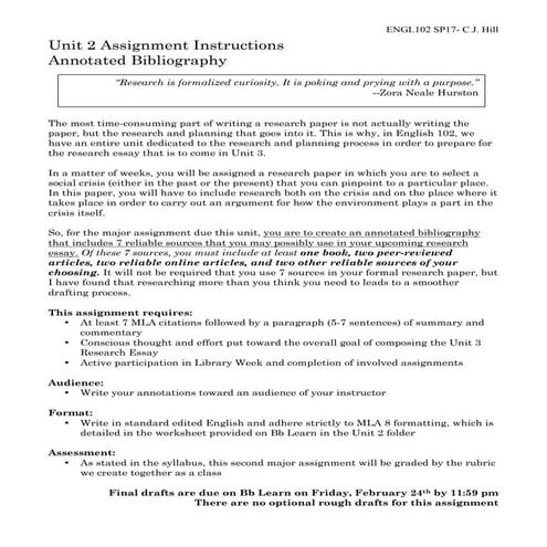 Annotated bib assignment