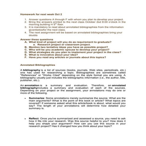 Annotated bibliographies