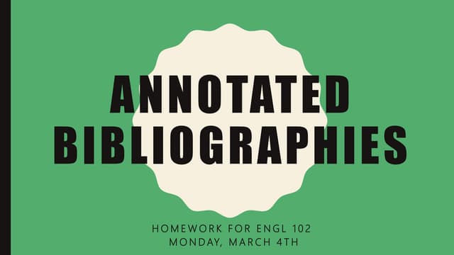 Annotated bibliographies