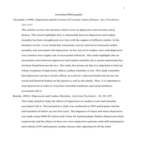 Annotated Bibliography