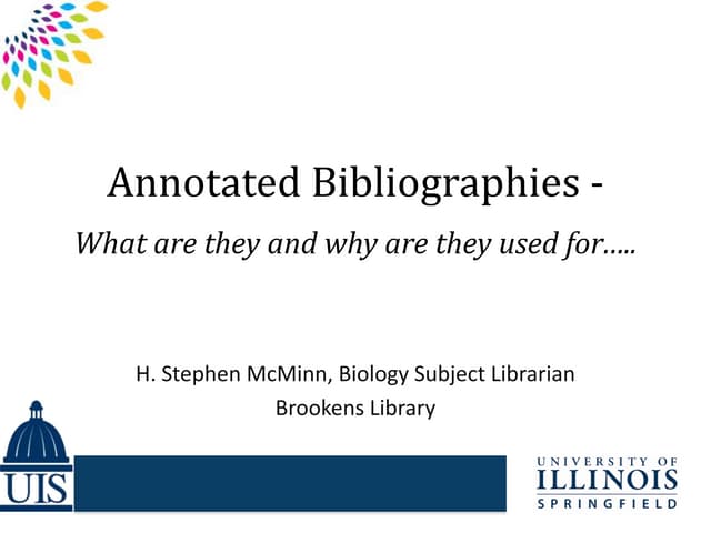 Annotated bibliography