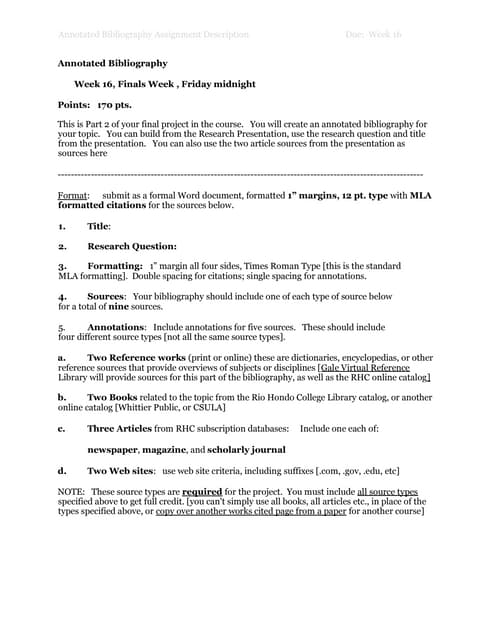 Annotated bibliographyassigndescrip