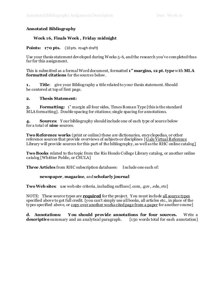 How to do a annotated bibliography picture