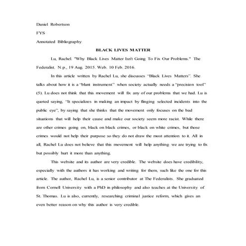 Annotated bibliography blm