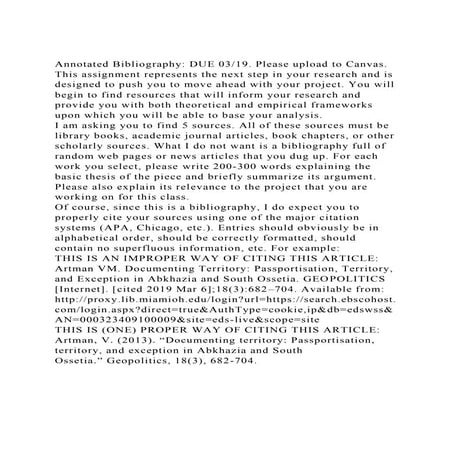 Annotated Bibliography DUE 0319. Please upload to Canvas. This.docx