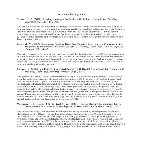 Annotated bibliography edet 735 project