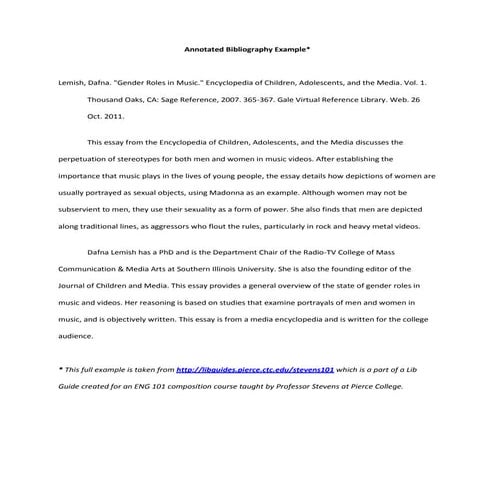 Annotated bibliography example