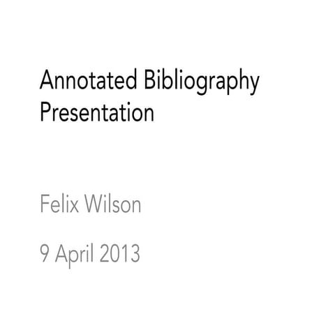 Annotated bibliography presentation