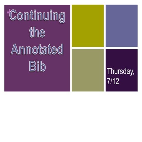 Annotated bib peer review