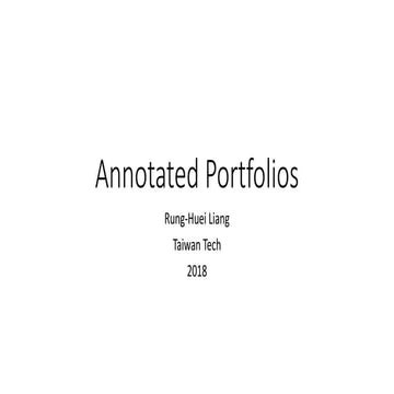 Annotated portfolios