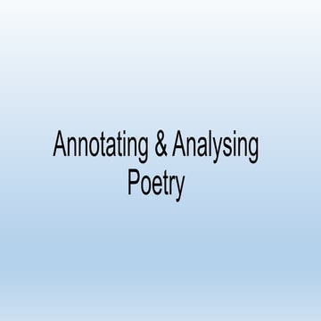 Annotating & analysing poetry + ww1 + wilfred owen