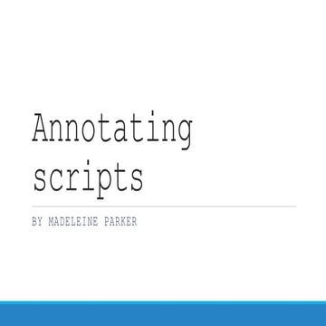 Annotating scripts