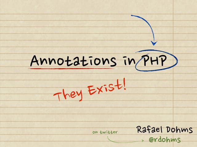 Annotations in PHP, They Exist.