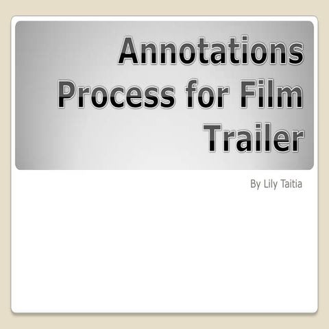 Annotations process for film poster