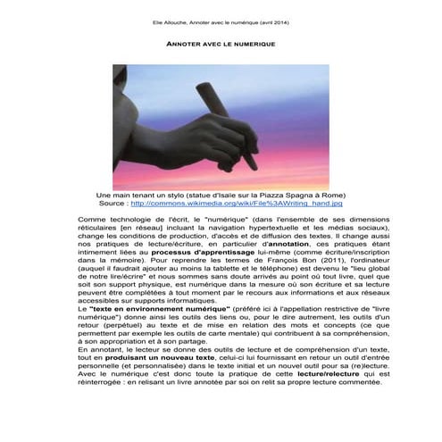 Annoter avec le numérique