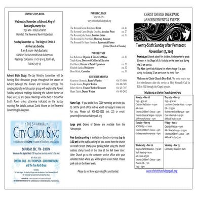 Announcements - 17 November 2013