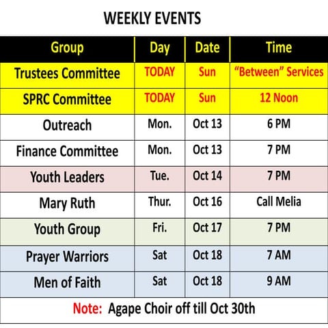 Announcements 101214