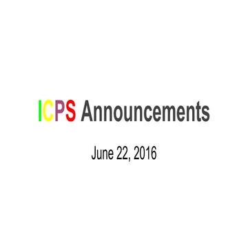 Announcements Wed. June 22  