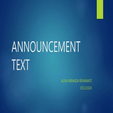 Announcement text ppt