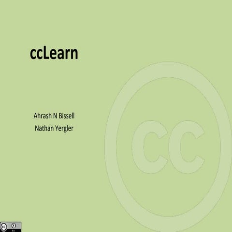 Announcing ccLearn - purpose and projects