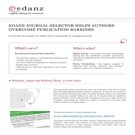 Announcing the Edanz Journal Selector | PDF
