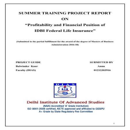  profitability and financial position of idbi fed..output