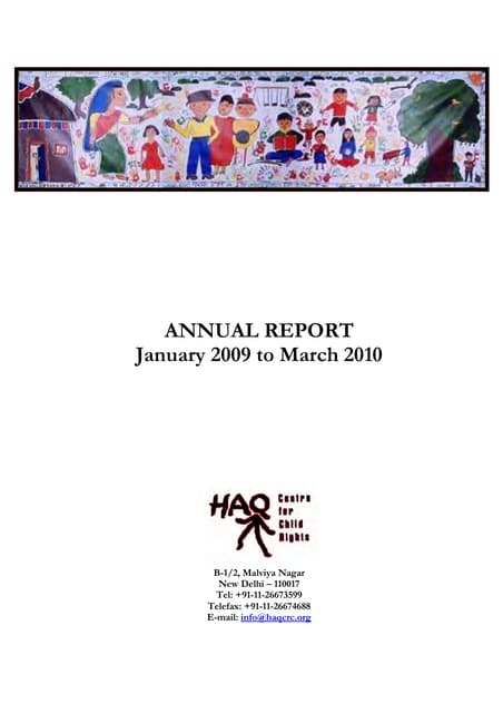 Annual Report of HAQ: Centre for Child Rights - 2009-2010