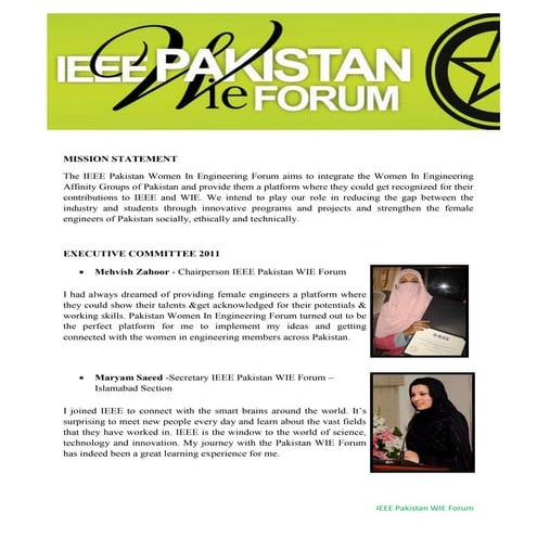 IEEE Pakistan WIE Forum Annual Report 2011-12
