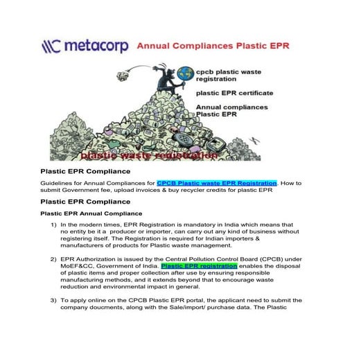 Extended producer responsibility (epr) | PDF