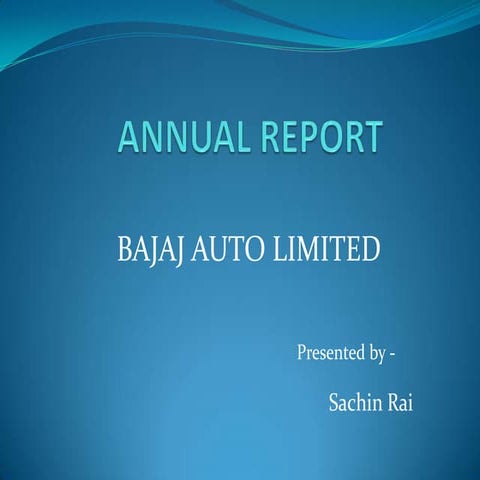 Annual report - Bajaj Auto Limited