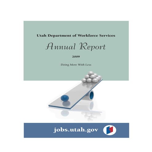 Utah Department of Workforce Services 2009 Annual Report