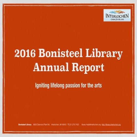 2016 Bonisteel Library Annual Report