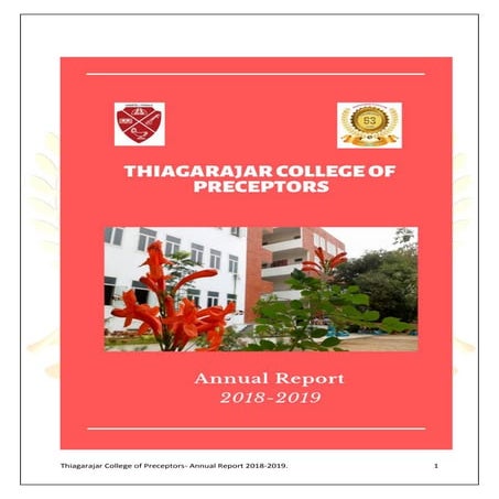 Annual report 2018 2019- Thiagarajar College of Preceptors, Madurai