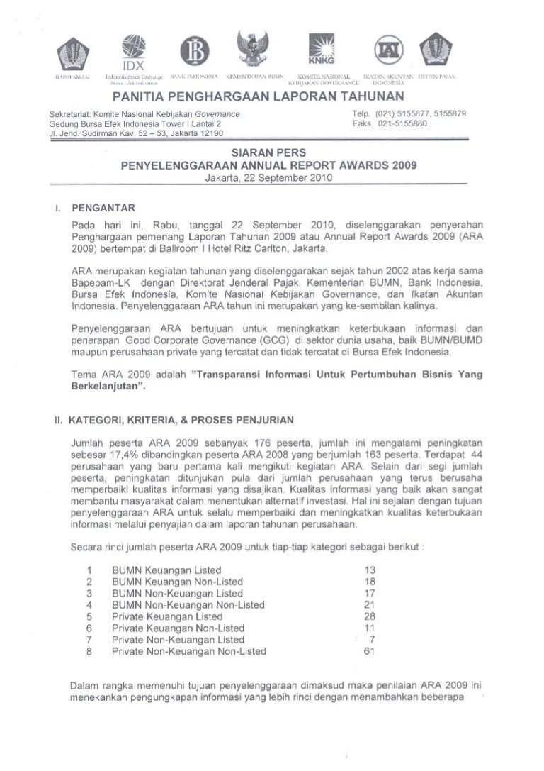 Annual Report Award 2009