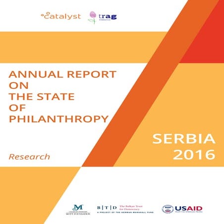 Annual Report on the State of Philanthropy - Serbia 2016