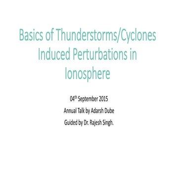 Physics of Atmosphere in Cyclones, Thunderstorms and Lightning discharges