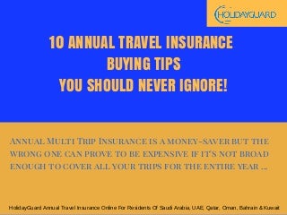 Annual Travel Insurance Buying Tips