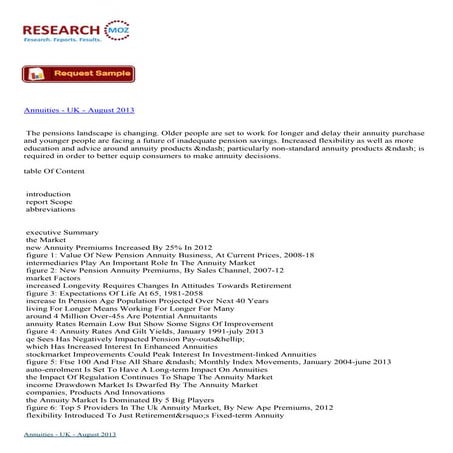 Annuities   uk - august 2013