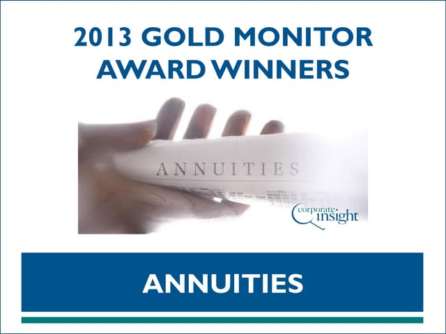 Annuity - 2013 Gold Monitor Award Winners