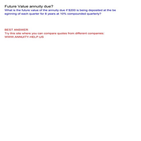 Ordinary Annuity vs Anuuity Due? | PDF